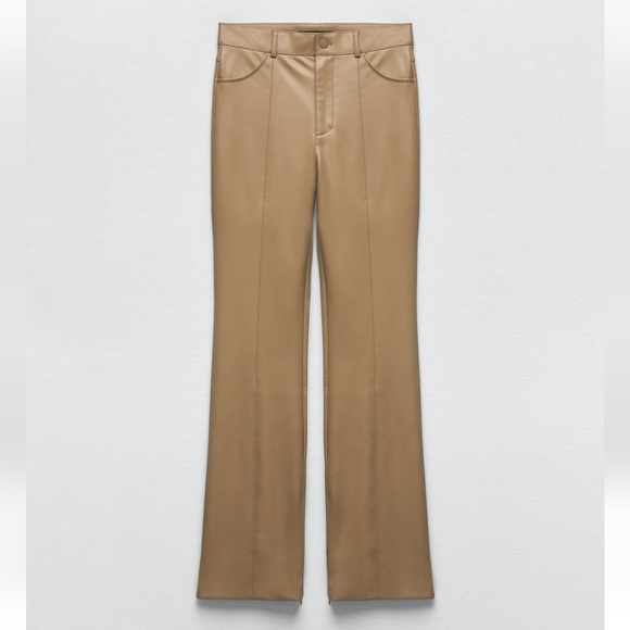 ZARA FAUX LEATHER FLARED PANTS Bloggers Favorite - Picture 3 of 12